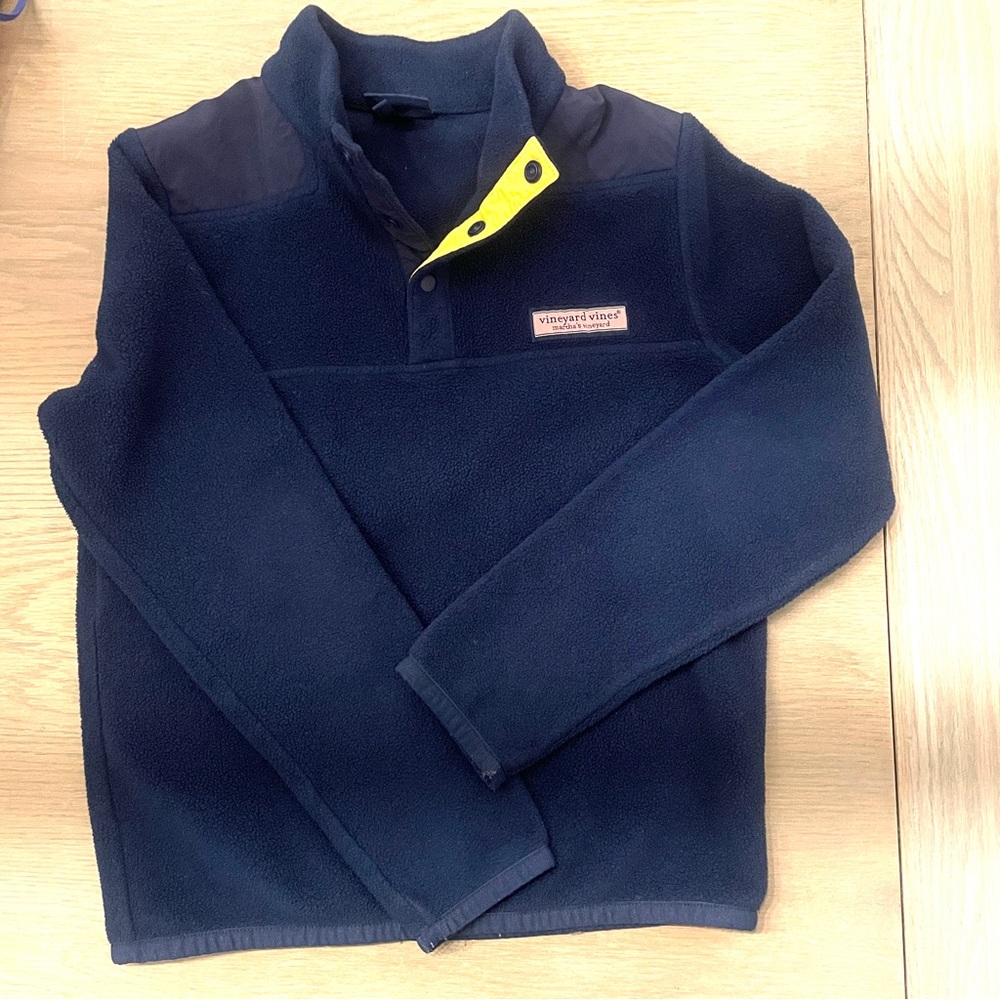 Vineyard Vines Navy Harbor Fleece Quarter Snap Fleece